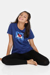 Zivame Girls Disney Knit Cotton Sleep Top - Bellwether Blue — thumbnail 4